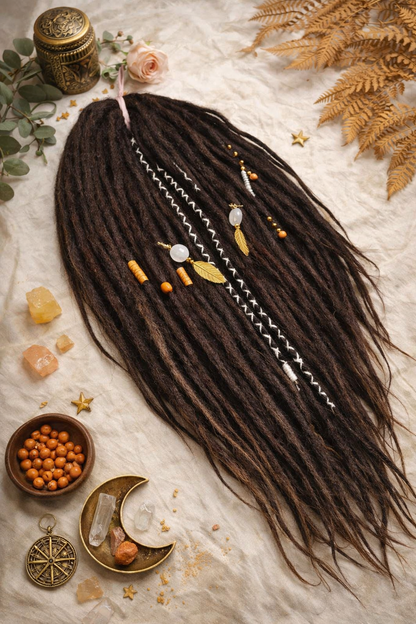 Boho Dark Brown Double Ended Fake Dreads – Deep Chocolate Dreadlock Extensions