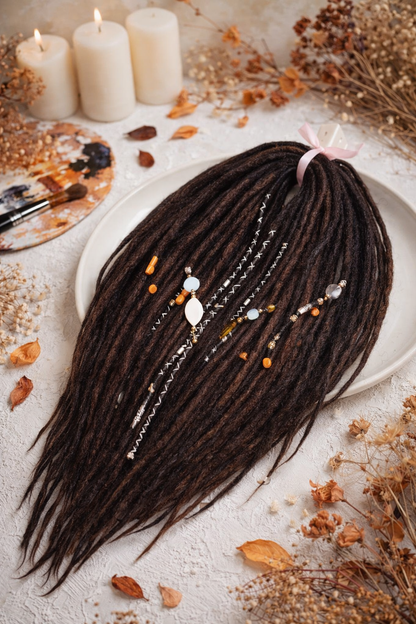 Boho Dark Brown Double Ended Fake Dreads – Deep Chocolate Dreadlock Extensions