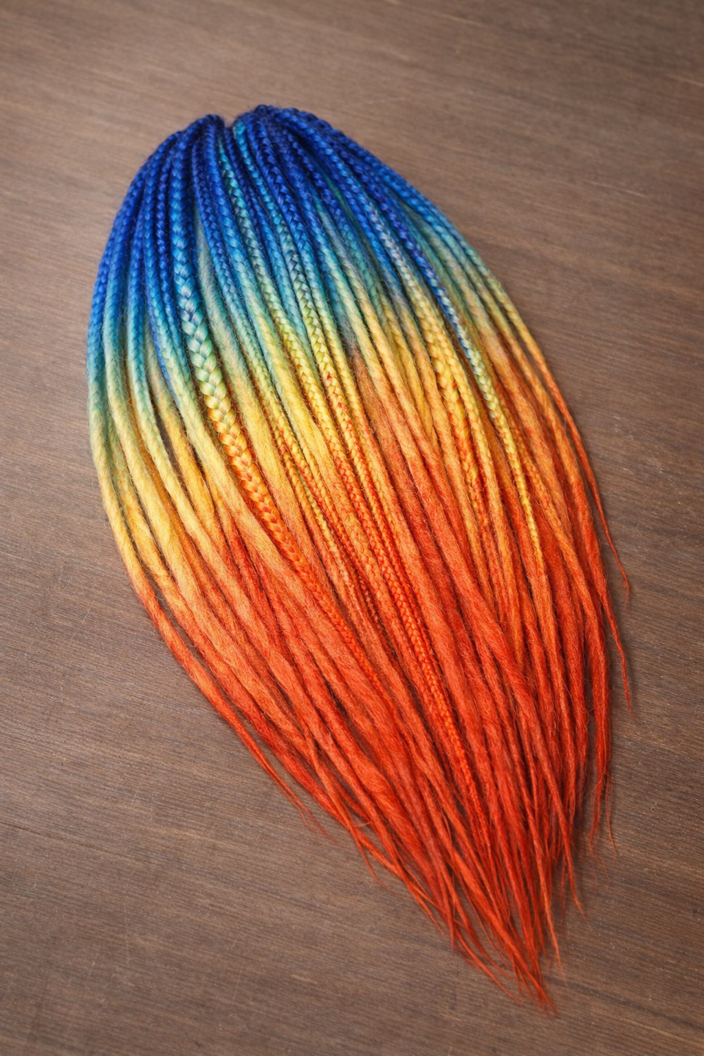 Boho Dreads Blue Orange Ombre | Fake Dreads Extensions 50–60 cm