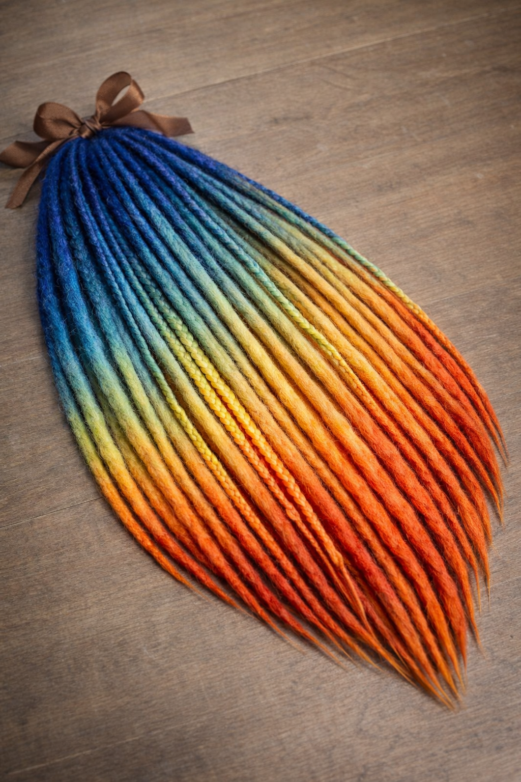 Boho Dreads Blue Orange Ombre | Fake Dreads Extensions 50–60 cm