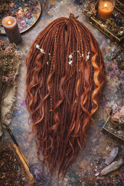 Boho Auburn Double Ended Dreads set