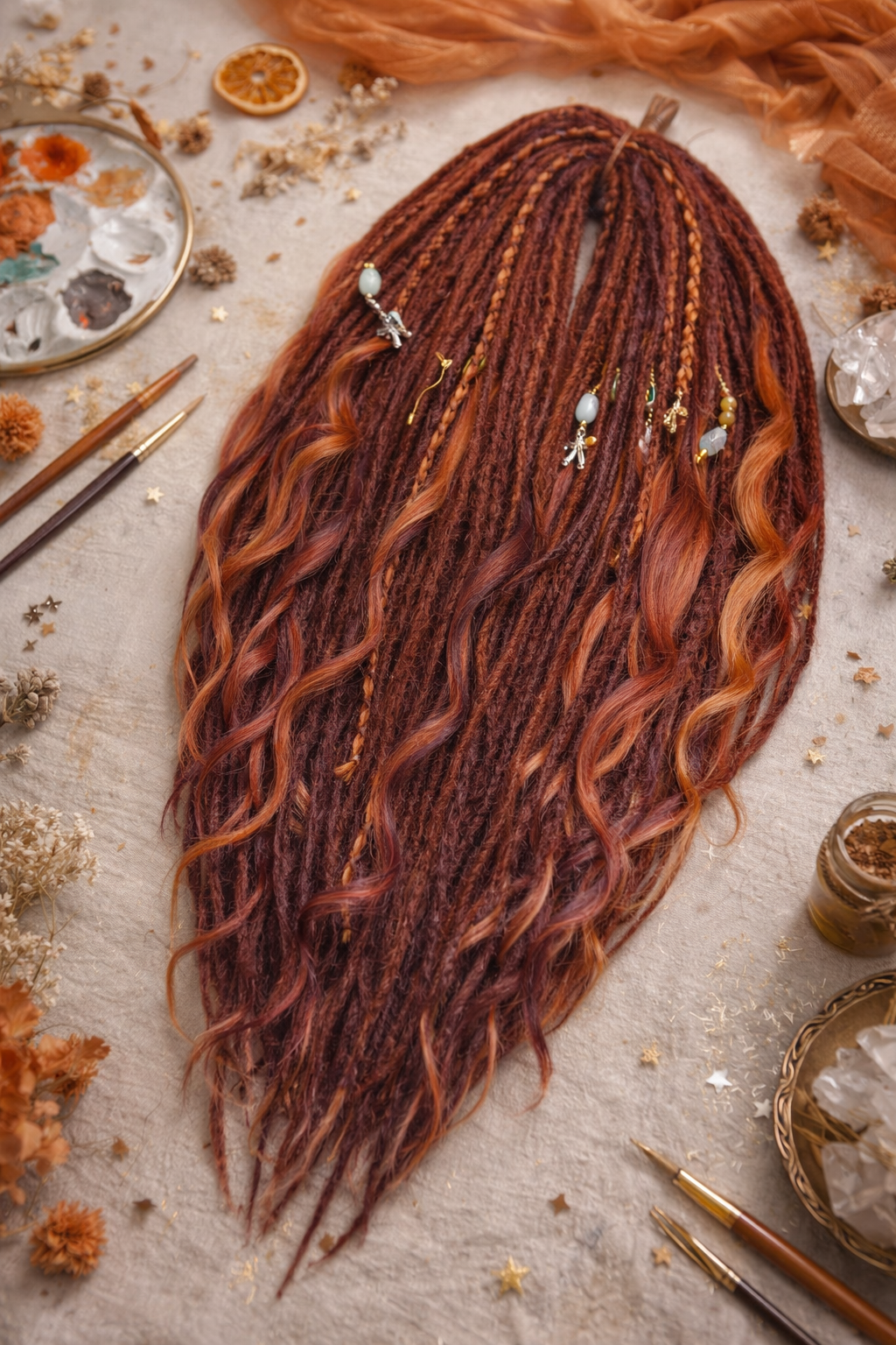 Boho Auburn Double Ended Dreads set