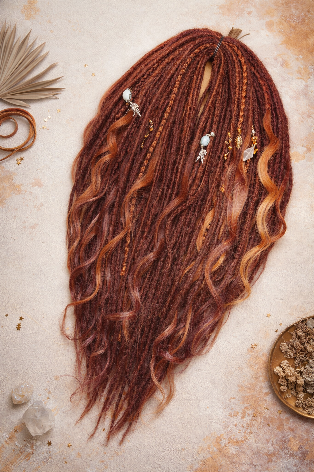 Boho Auburn Double Ended Dreads set