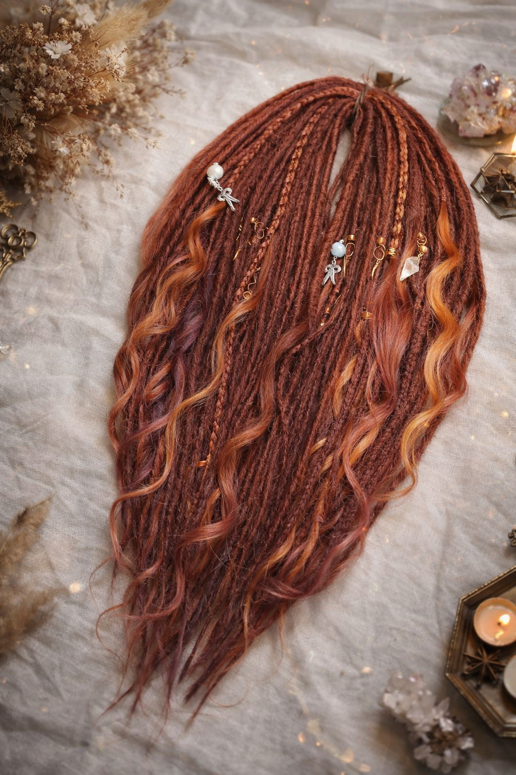 Boho Auburn Double Ended Dreads set