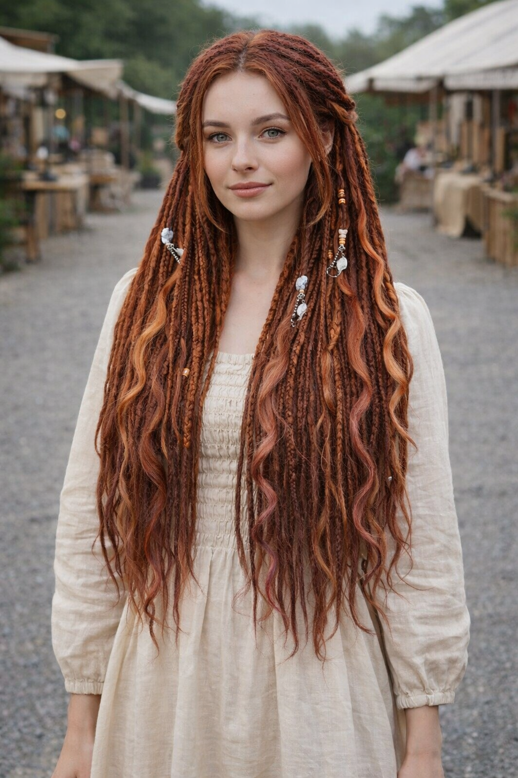Boho Auburn Double Ended Dreads set