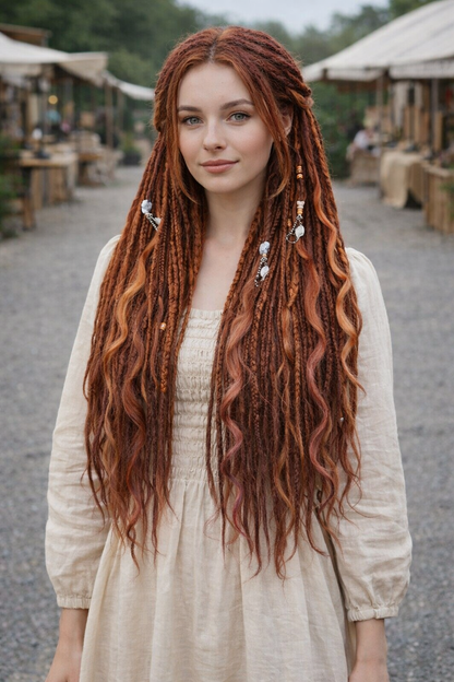 Boho Auburn Double Ended Dreads set