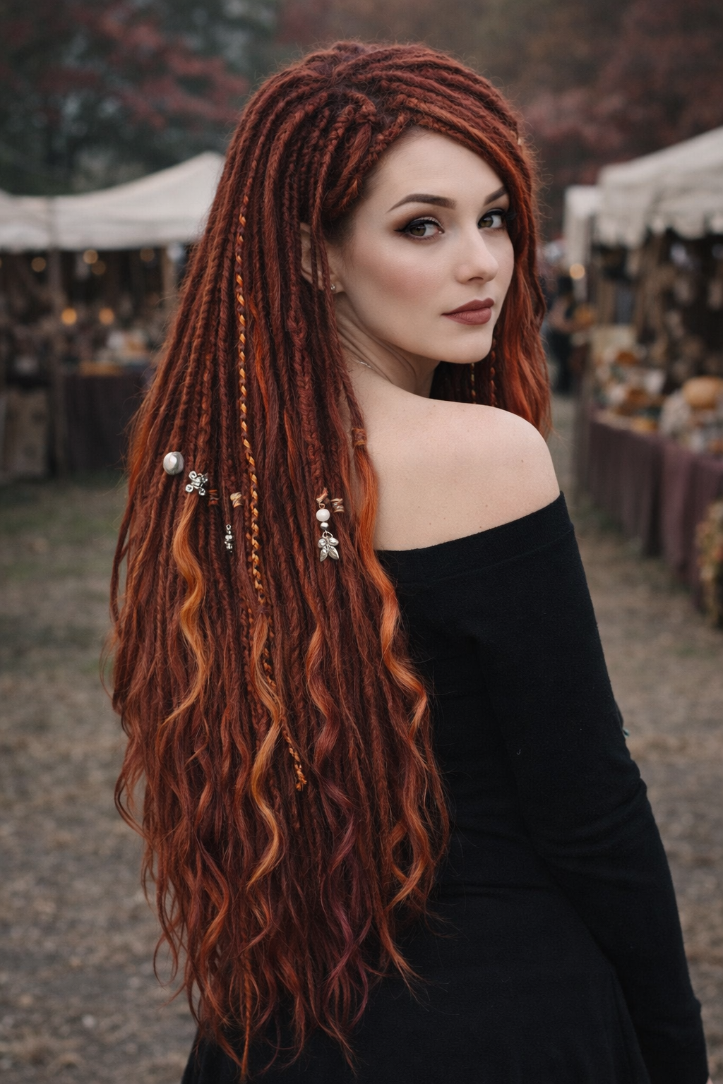 Boho Auburn Double Ended Dreads set