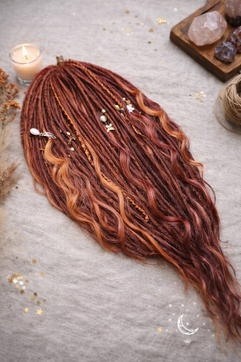 Boho Auburn Double Ended Dreads set