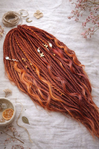 Boho Auburn Double Ended Dreads set