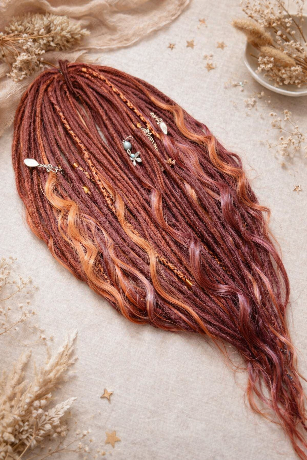 Boho Auburn Double Ended Dreads set