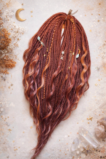 Boho Auburn Double Ended Dreads set
