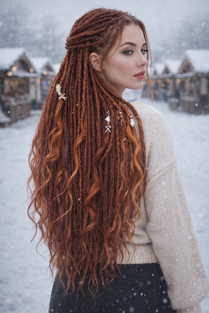 Boho Auburn Double Ended Dreads set