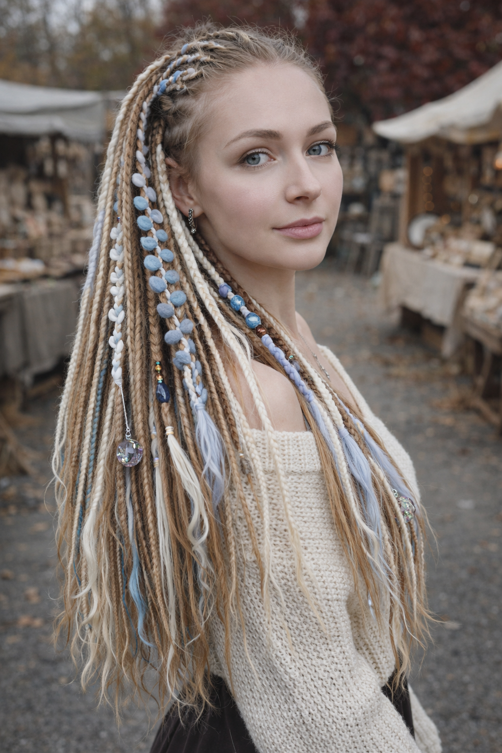 Boho Chic Weizenblond, Sendy &amp; Dunkelblond Doppelendige Synthetische Dreads