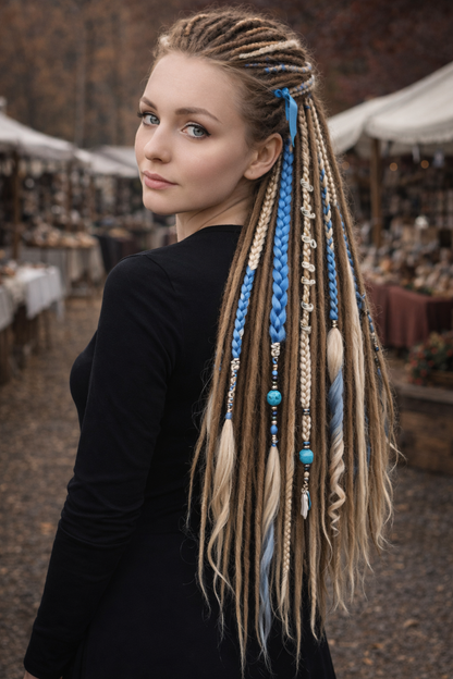 Boho Chic Weizenblond, Sendy &amp; Dunkelblond Doppelendige Synthetische Dreads