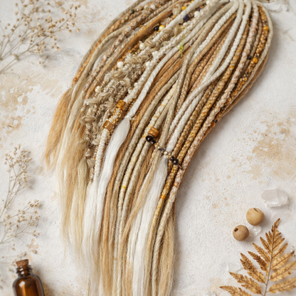 Dirty Strawberry Milky Blonde Boho Fake Dreads – Double Ended Synthetic Dreads