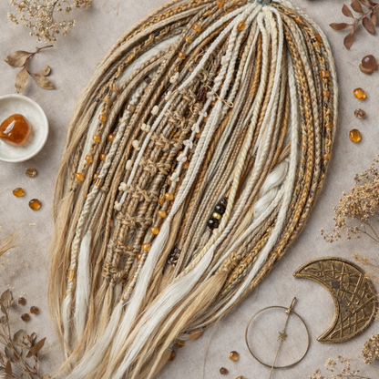 Dirty Strawberry Milky Blonde Boho Fake Dreads – Double Ended Synthetic Dreads