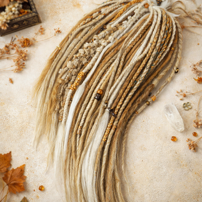 Dirty Strawberry Milky Blonde Boho Fake Dreads – Double Ended Synthetic Dreads