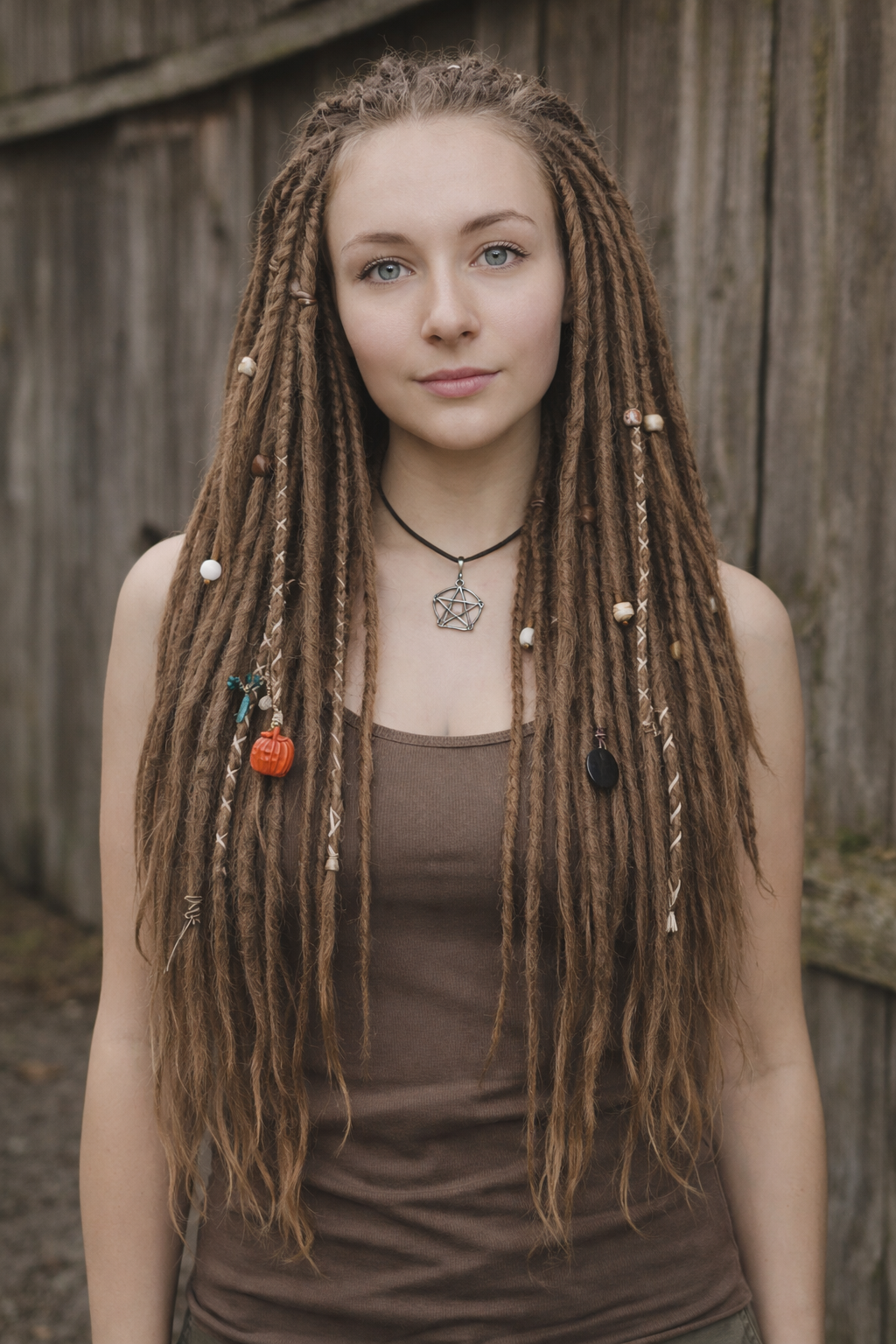 Natürliche dunkelblonde Dreadlock-Extensions – doppelseitige synthetische Dreads