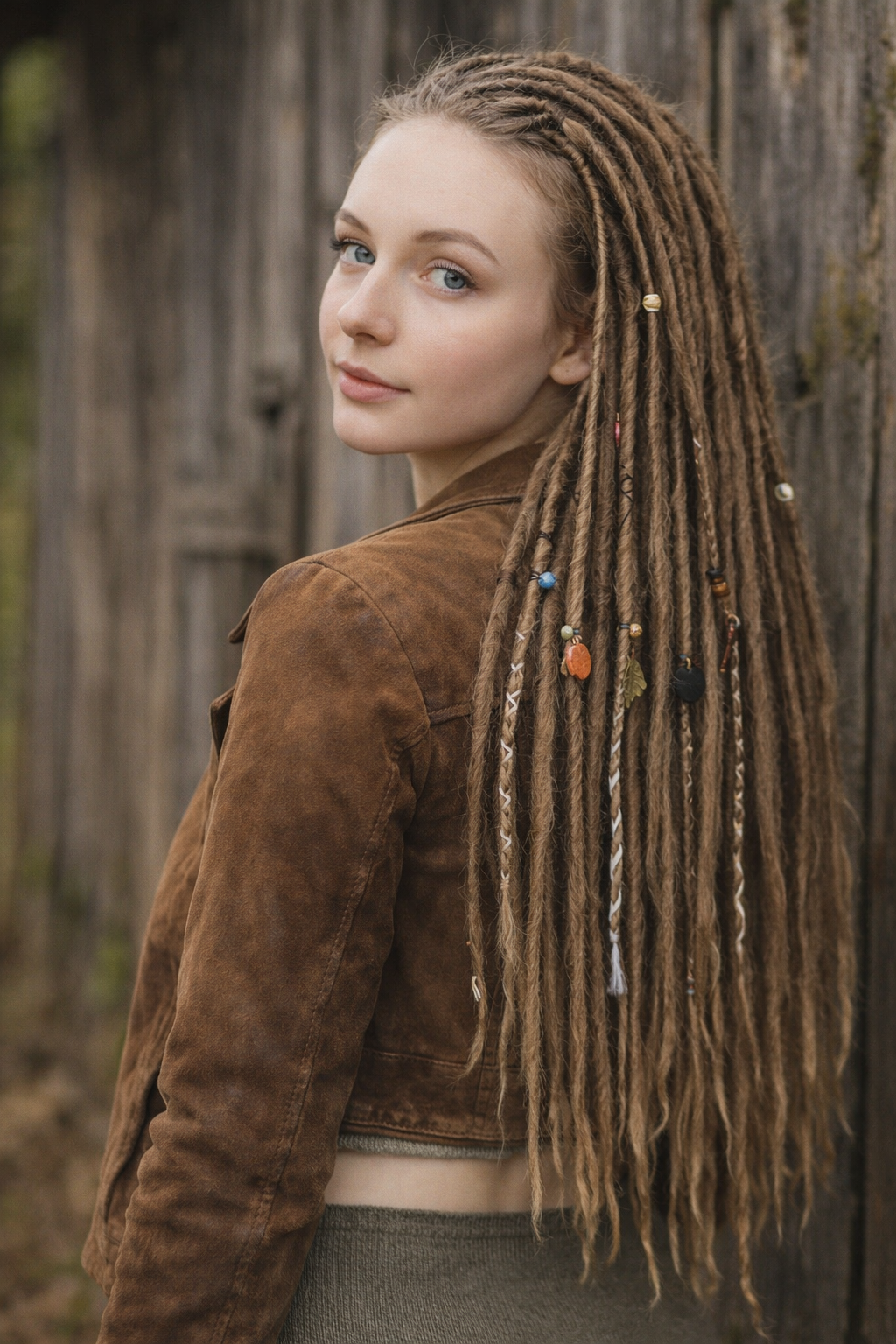 Natürliche dunkelblonde Dreadlock-Extensions – doppelseitige synthetische Dreads
