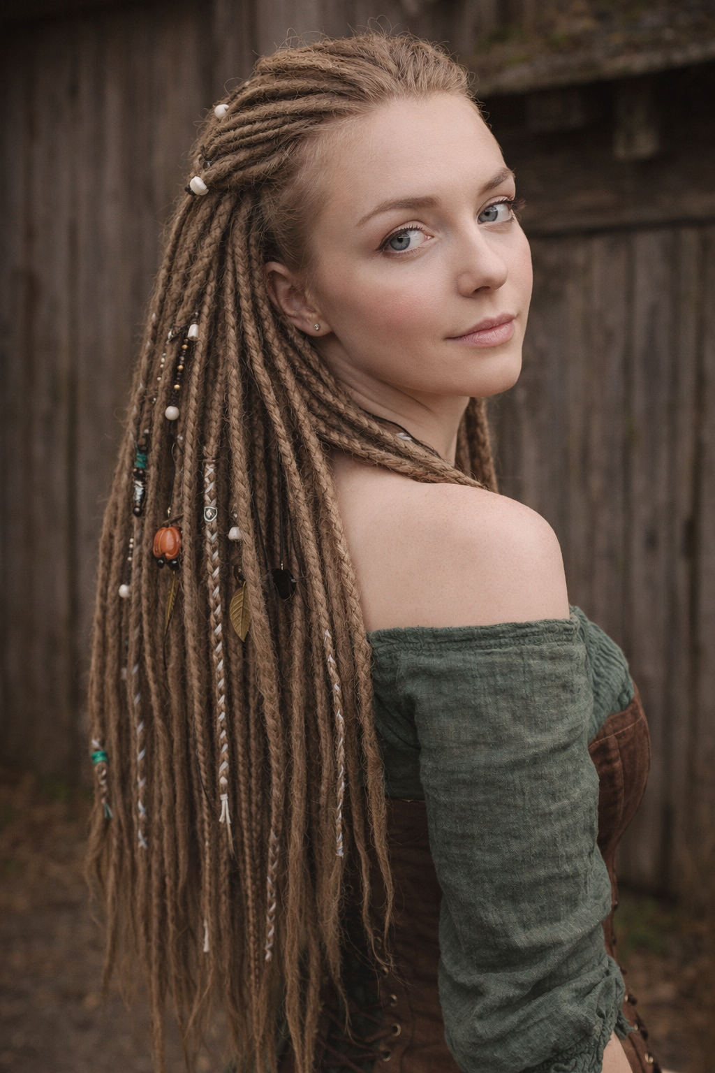 Natürliche dunkelblonde Dreadlock-Extensions – doppelseitige synthetische Dreads