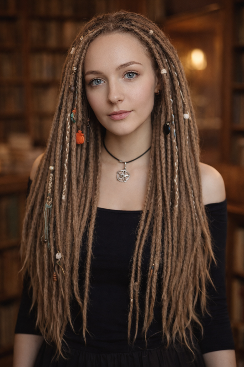 Natürliche dunkelblonde Dreadlock-Extensions – doppelseitige synthetische Dreads