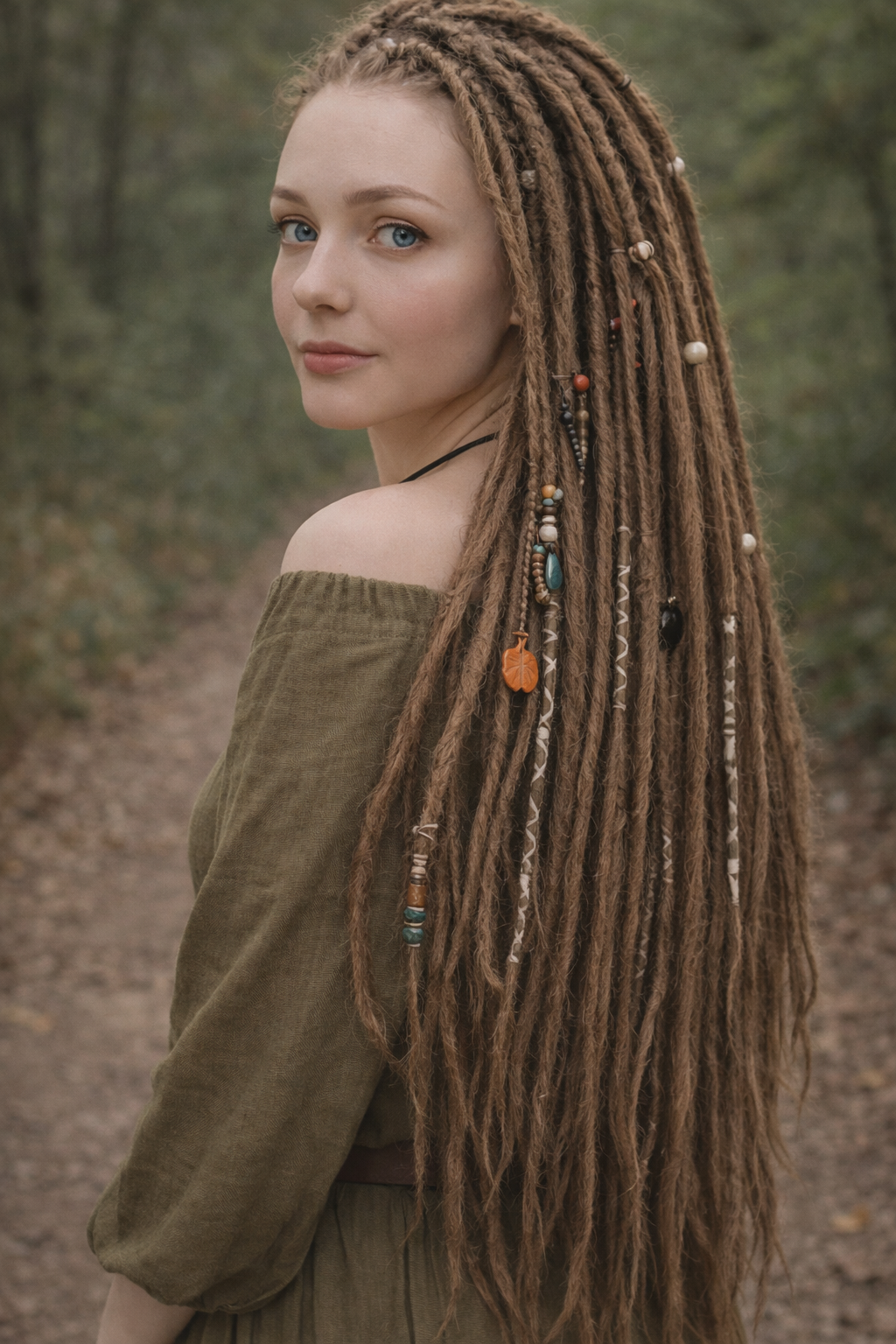 Natürliche dunkelblonde Dreadlock-Extensions – doppelseitige synthetische Dreads