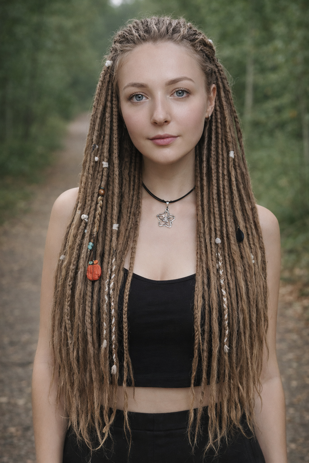 Natürliche dunkelblonde Dreadlock-Extensions – doppelseitige synthetische Dreads