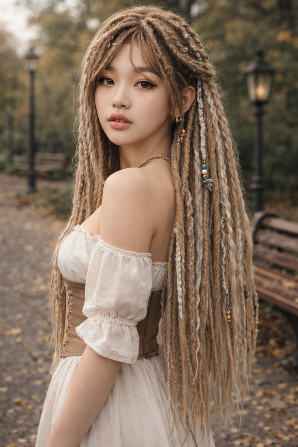 Dirty Blonde Boho Fake Dreads – Double Ended Synthetic Dreads with Loose Curls