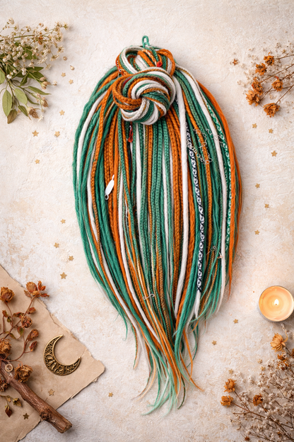 Helle Ingwergrün-Milchblond Dreadlock-Extensions – Set aus synthetischen Dreads und Zöpfen