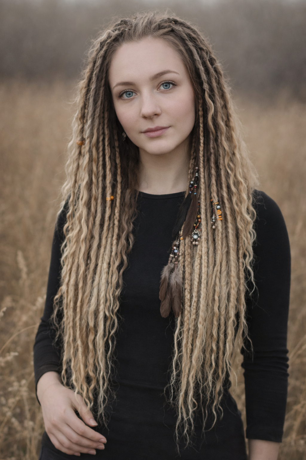Black to Blonde Ombre Dreadlock Extensions – Soft Synthetic Dreads, Lightweight & Reusable