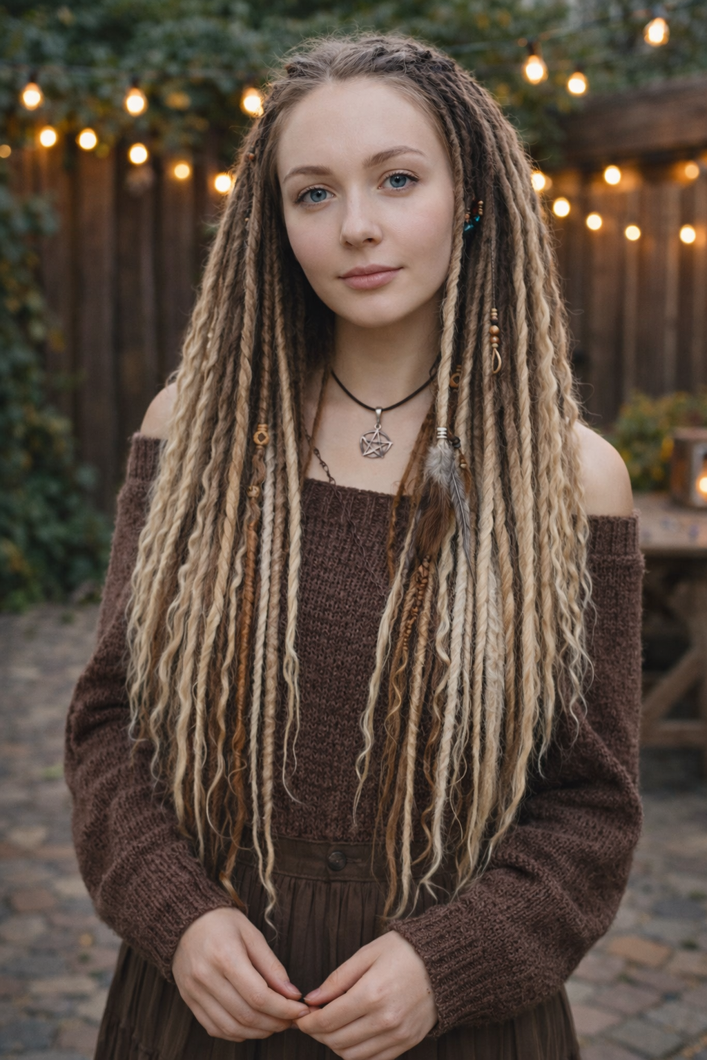 Black to Blonde Ombre Dreadlock Extensions – Soft Synthetic Dreads, Lightweight & Reusable