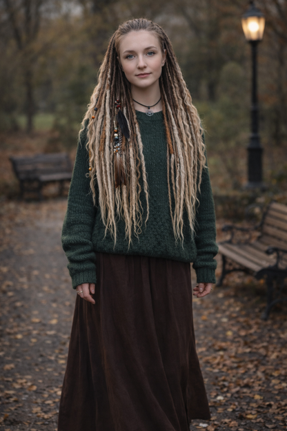 Black to Blonde Ombre Dreadlock Extensions – Soft Synthetic Dreads, Lightweight & Reusable