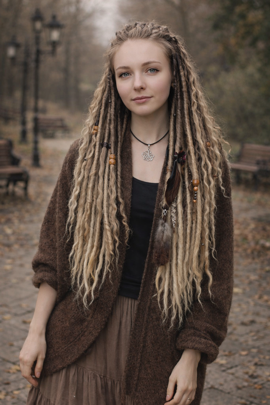 Black to Blonde Ombre Dreadlock Extensions – Soft Synthetic Dreads, Lightweight & Reusable
