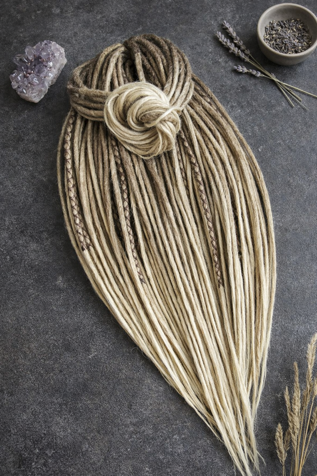 70 cm Sandy Blonde Ombre Dreadlock Extensions – Boho Synthetic Dreads