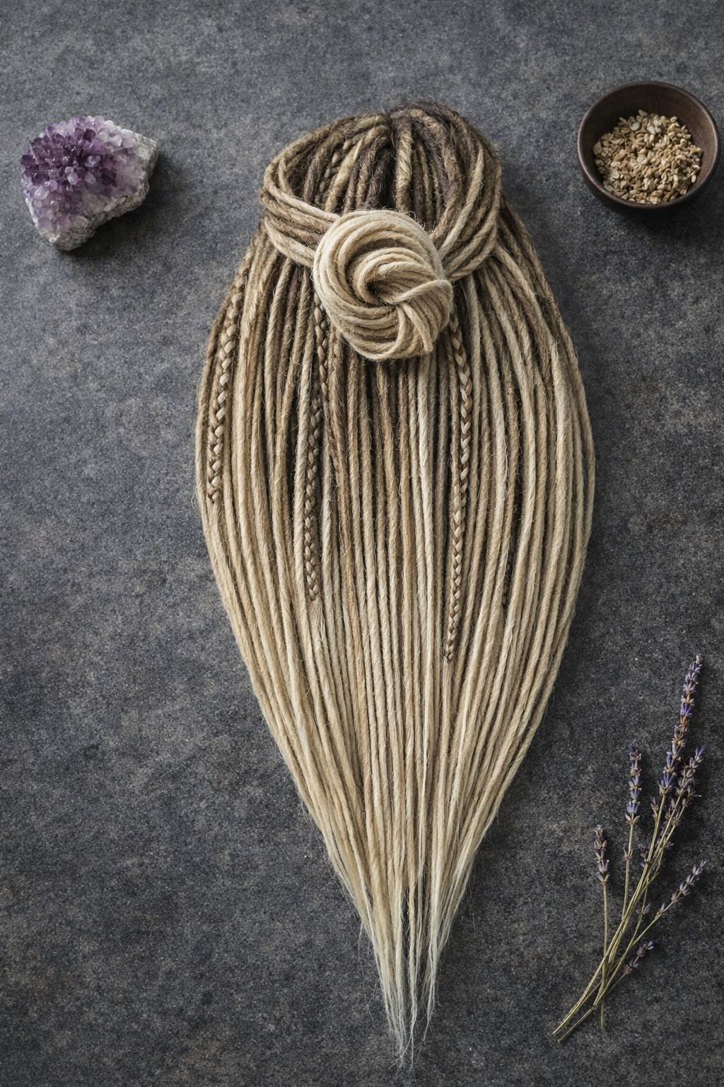 70 cm Sandy Blonde Ombre Dreadlock Extensions – Boho Synthetic Dreads