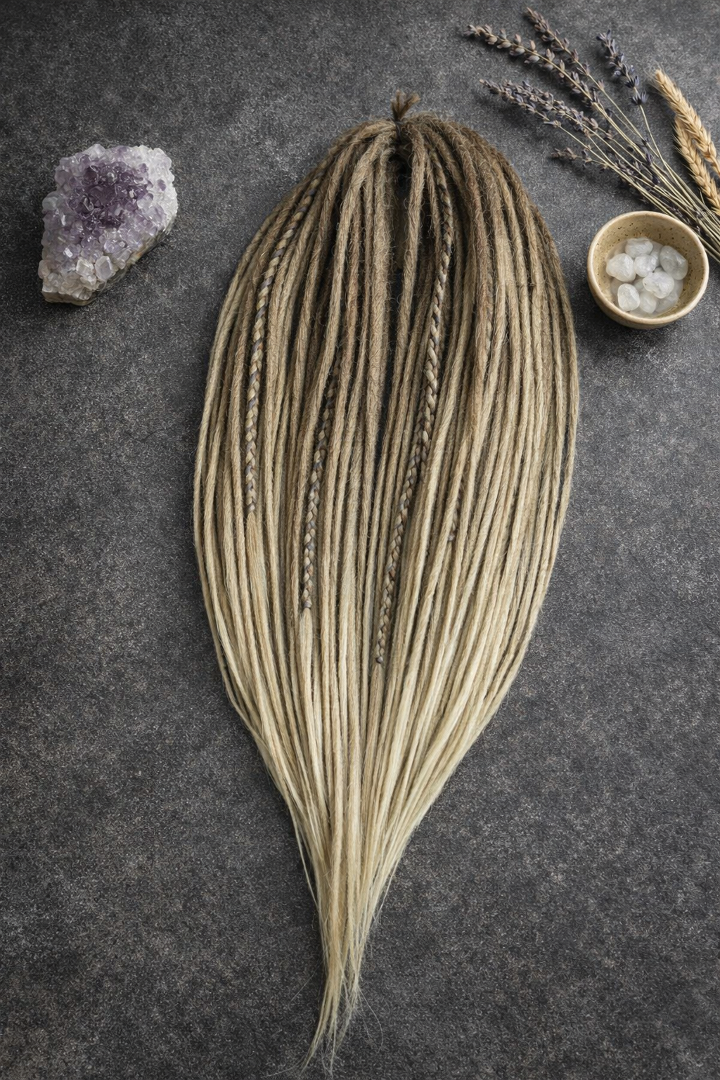 70 cm Sandy Blonde Ombre Dreadlock Extensions – Boho Synthetic Dreads