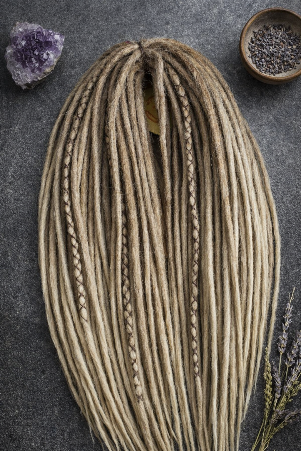 70 cm Sandy Blonde Ombre Dreadlock Extensions – Boho Synthetic Dreads