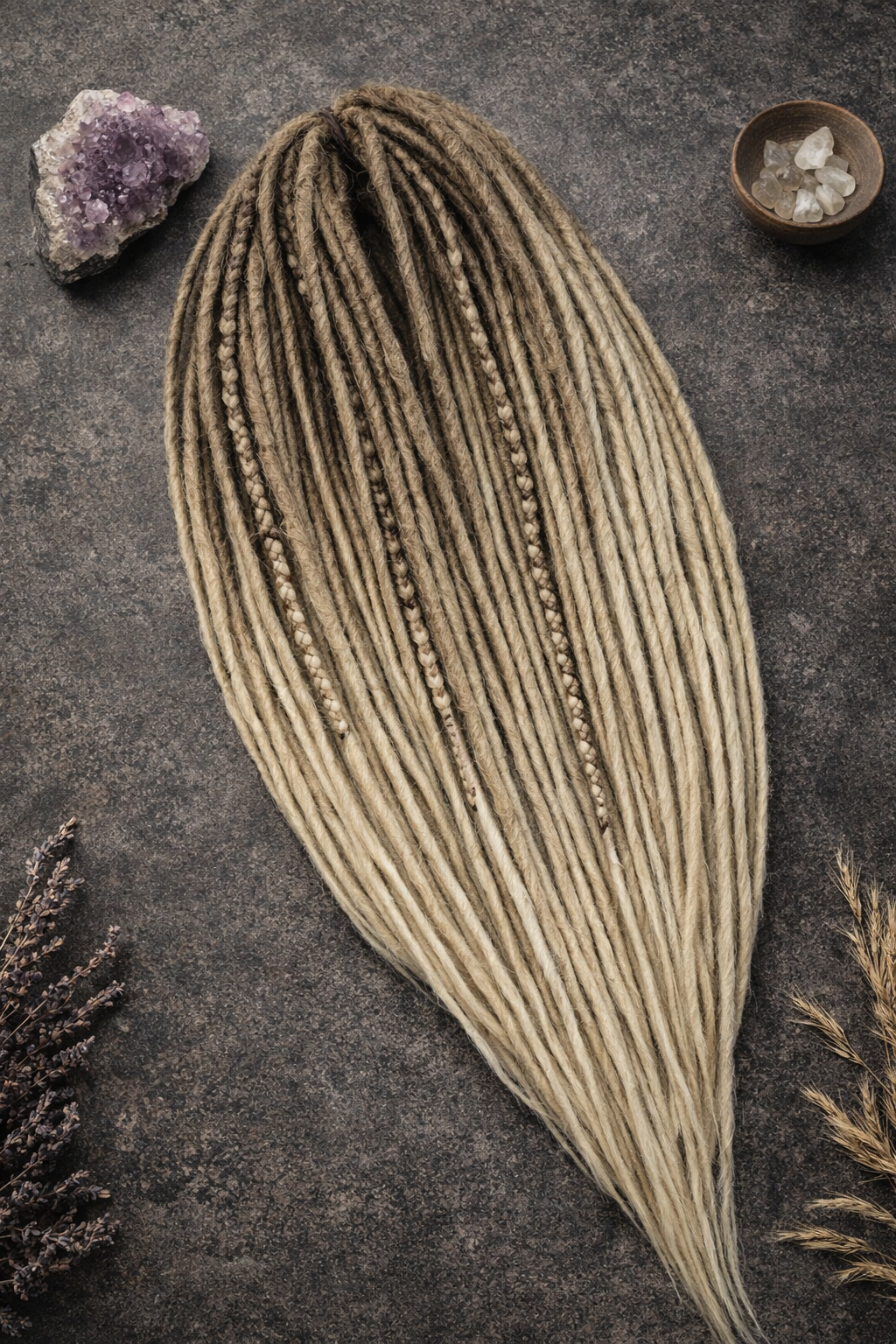 70 cm Sandy Blonde Ombre Dreadlock Extensions – Boho Synthetic Dreads