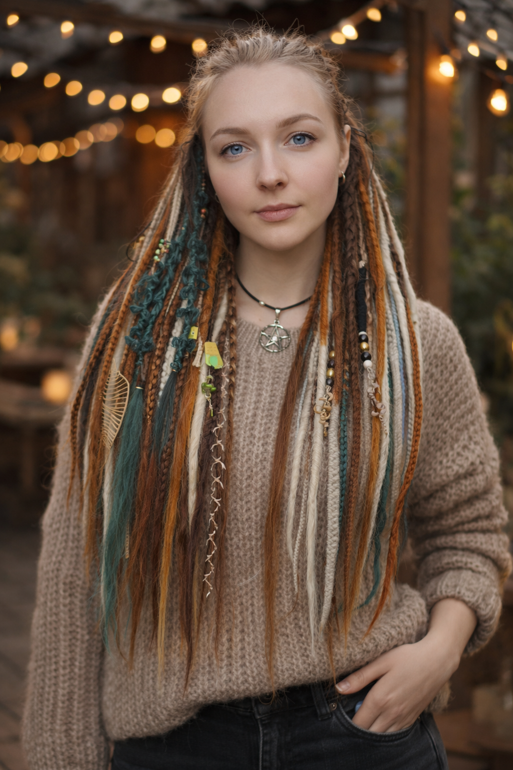 Forest Brown Ginger Dreadlock Extensions – Boho Synthetic Dreads, Natural Look & Lightweight