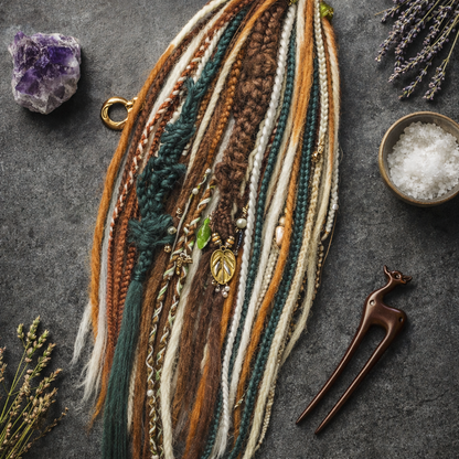 Forest Brown Ginger Dreadlock Extensions – Boho Synthetic Dreads, Natural Look & Lightweight
