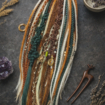 Forest Brown Ginger Dreadlock Extensions – Boho Synthetic Dreads, Natural Look & Lightweight