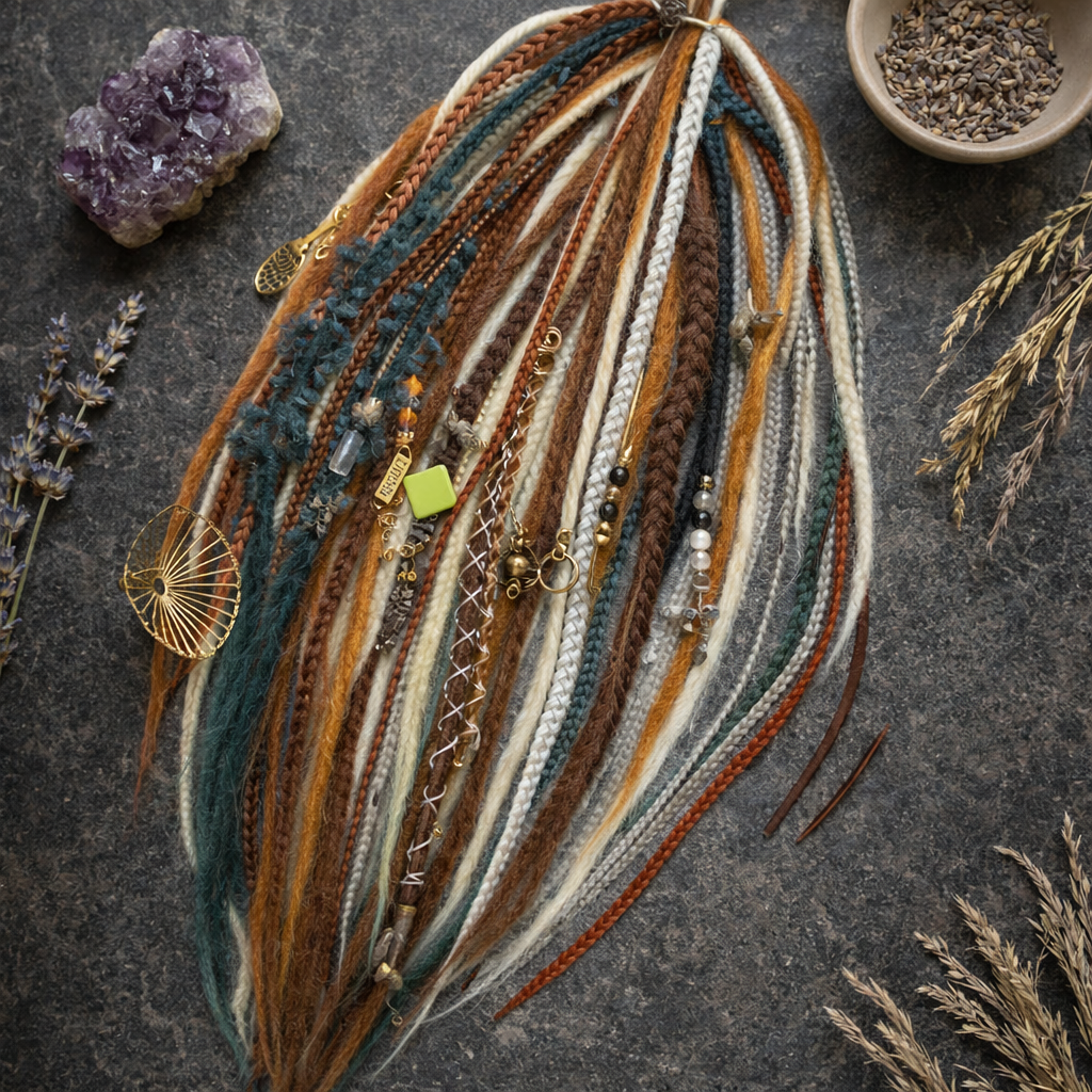 Forest Brown Ginger Dreadlock Extensions – Boho Synthetic Dreads, Natural Look & Lightweight