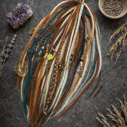 Forest Brown Ginger Dreadlock Extensions – Boho Synthetic Dreads, Natural Look & Lightweight