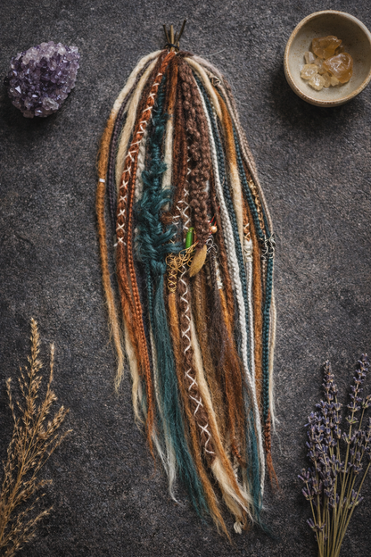 Forest Brown Ginger Dreadlock Extensions – Boho Synthetic Dreads, Natural Look & Lightweight
