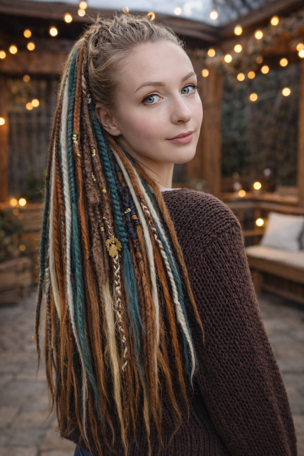 Forest Brown Ginger Dreadlock Extensions – Boho Synthetic Dreads, Natural Look & Lightweight
