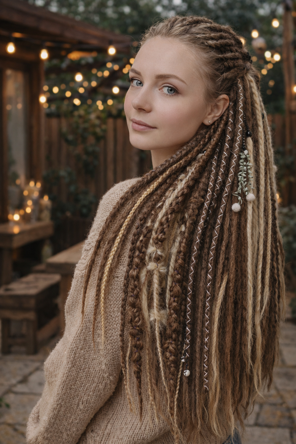 Light Brown Boho Dreadlock Extensions 