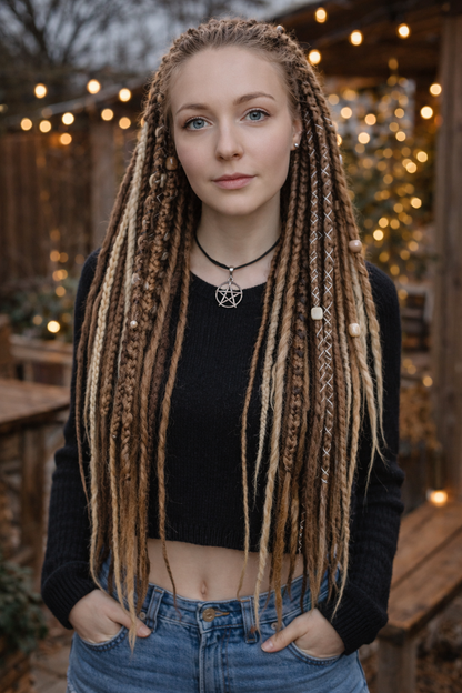 Light Brown Boho Dreadlock Extensions 