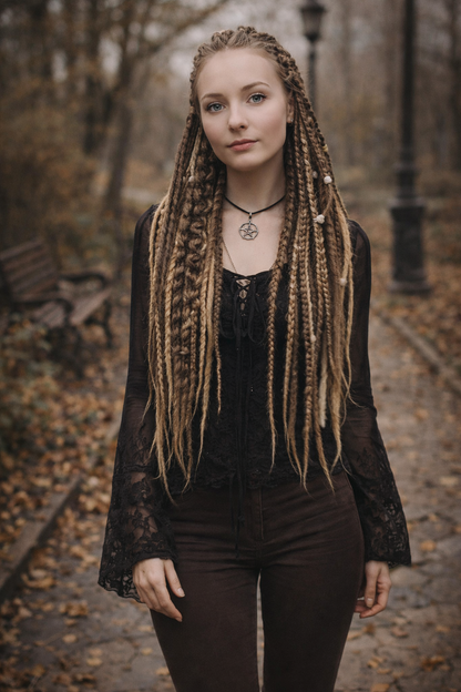 Light Brown & Dirty Blonde Boho Dreadlock Extensions