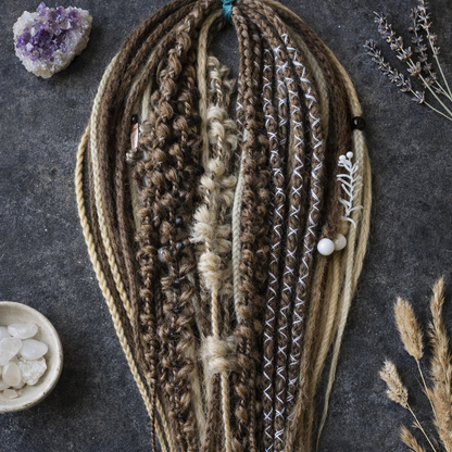 Light Brown Boho Dreadlock Extensions 