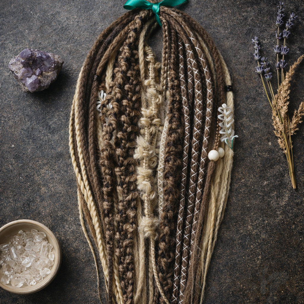 Light Brown & Dirty Blonde Boho Dreadlock Extensions